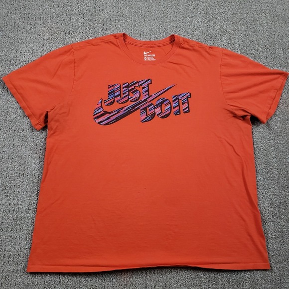 Nike Other - NIKE Shirt Mens 2XL Orange Just Do It Swoosh Logo Sportswear Tee
